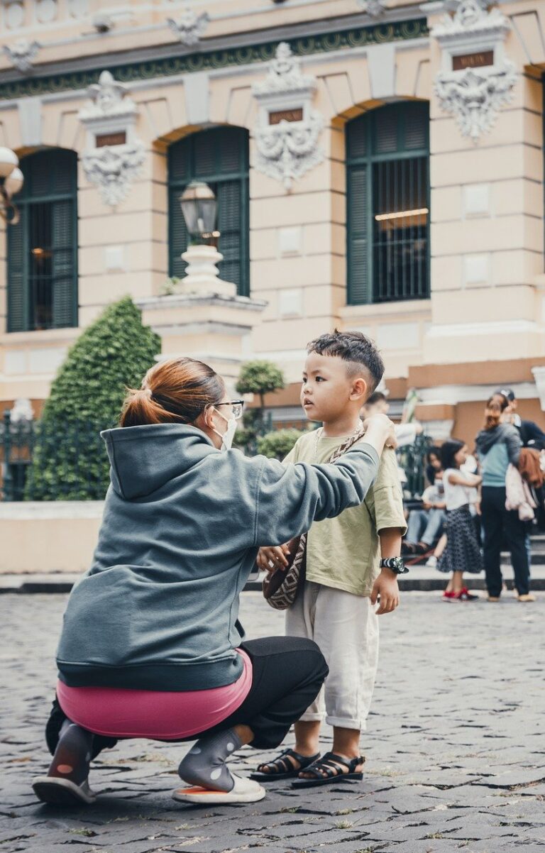 woman, kid, street