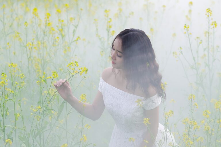 meadow, beautiful flowers, mist