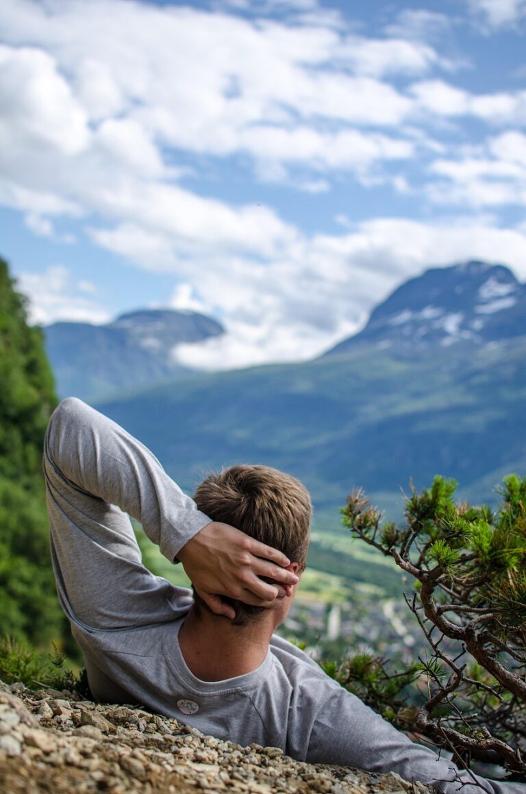 man, hike, nature