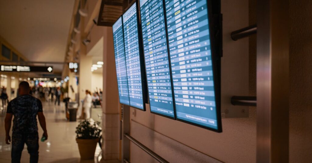 Airline Flight Schedules on Flat screen Televisions