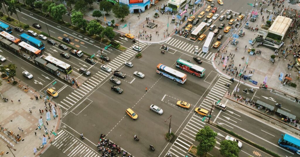 Aerial Photography of Cars on Road Intersection