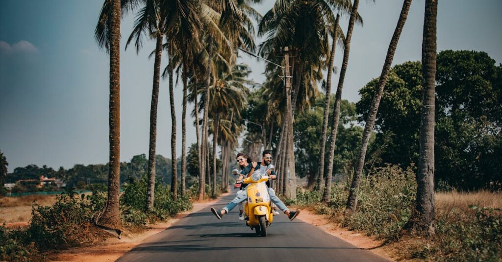 Woman and Man Riding on Motorcycle