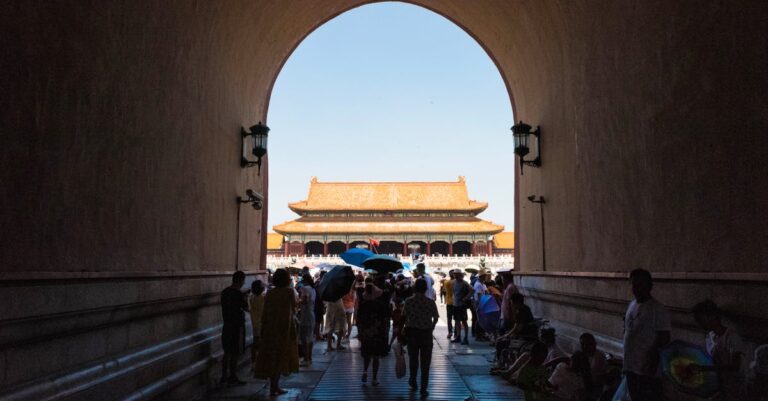 People visiting Forbidden City