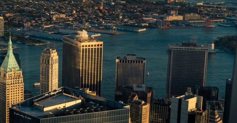 New york city skyline from the air