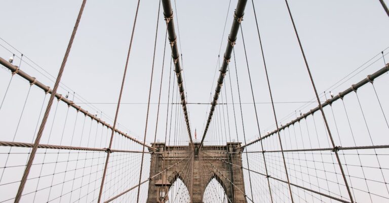 Low Angle Shot of Brooklyn Bridge