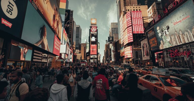 People Walking on Times Square Street